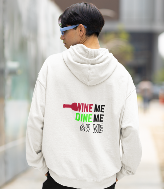 'Wine Me, Dine Me' Fun Zip Hoodie