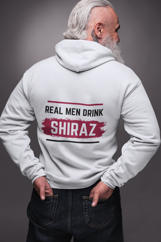 'Real Men Drink Shiraz' Fun Zip Hoodie