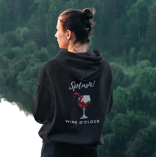 'Splash Wine O'Clock' Themed Zip Front Hoodie