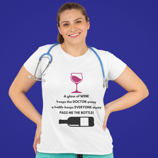 'Pass Me The Bottle' Wine Themed T-Shirt