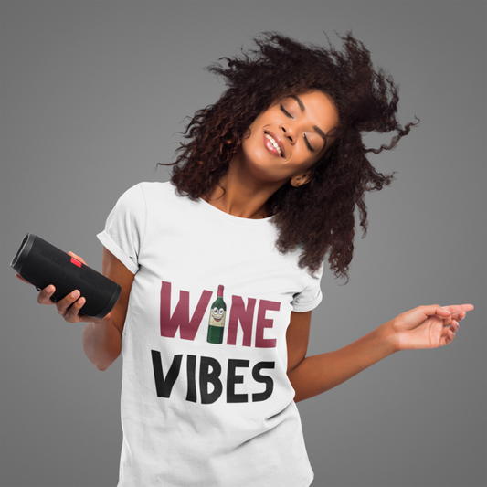 'Wine Vibes' Themed T-Shirt