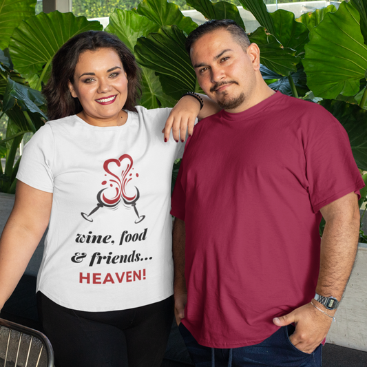 'Wine, Food & Friends' Themed T-Shirt